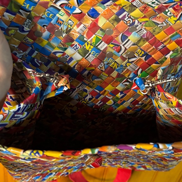 Colorful Woven Candy Wrapper Backpack